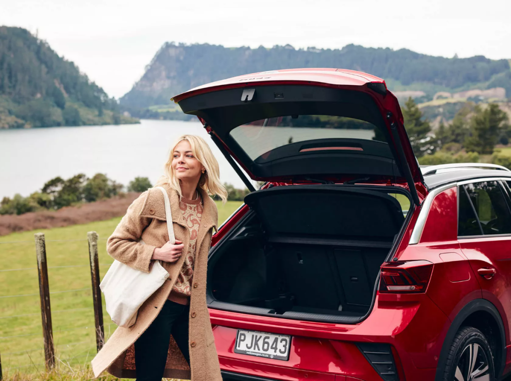 boot open of car in rural location